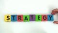 Building blocks spell STRATEGY