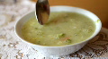 Eating vegetable soup