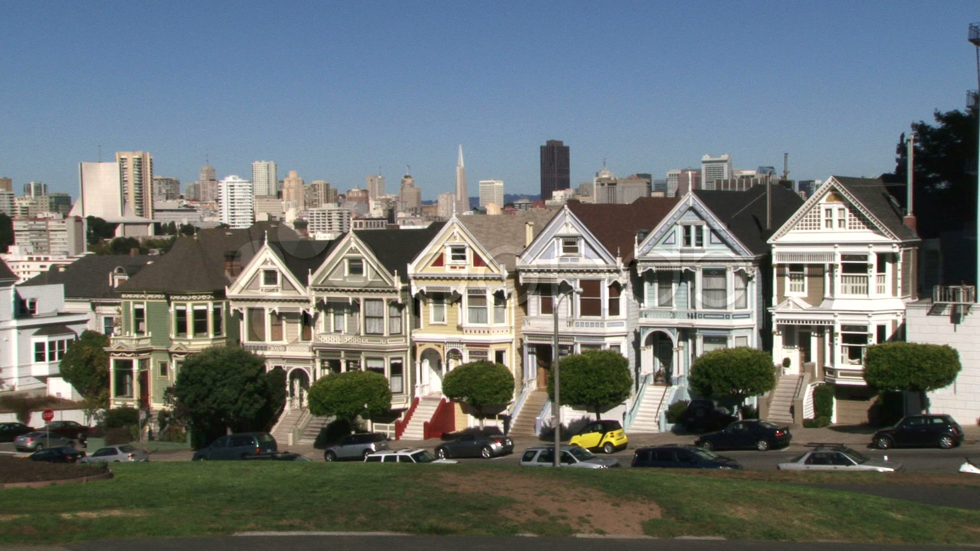 Seven Sisters San Francisco Victorian Architecture 02 Stock Video