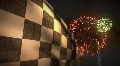(1230) Summer Fireworks Celebration Motor Racing Flag Winner Competition Video