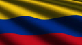 Colombia flag close up