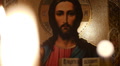 Icon of Jesus Christ.Candles .3a