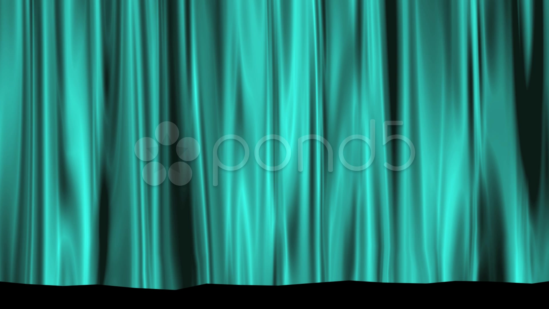 Aqua Theater Stage Curtain Rising To Black Matte Stock Video 1001361