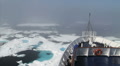 Icebreaker Moving through Ice in the Arctic
