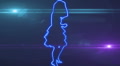ser-8 - neon outlined gogo dancer silhouette in blue with lens flares Video