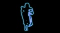 ser-4 - neon outlined gogo dancer silhouette in blue with light rays Video
