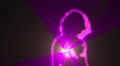 ser-9 - neon outlined gogo dancer silhouette in pink with light ray Video