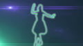 ser-13 - neon outlined gogo dancer silhouette in green with lens flares Video