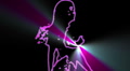 ser-16 - neon outlined gogo dancer silhouette in pink with lightrays Video