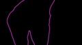 ser-23 - neon outlined gogo dancer silhouette in pink with light rays Video