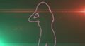 ser-27 - neon outlined gogo dancer silhouette in red with lens flares Video
