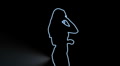 ser-28 - neon outlined gogo dancer silhouette in blue with light rays Video