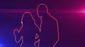 ser-31 - neon outlined dance couple silhouette in red with lens flares Video