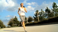 Caucasian Girl Jogging Outdoors
