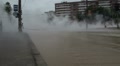 The accident, spill the hot water in the city Video