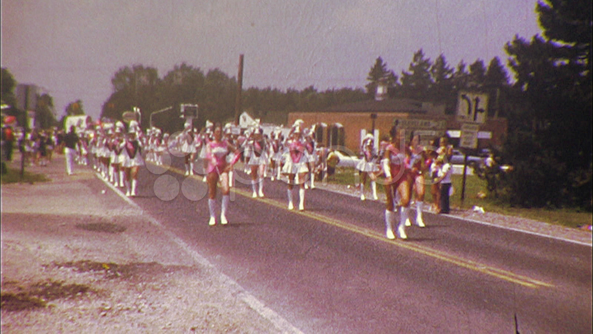 Majorettes Marching In Parade Circa 1968 (Vintage Film 8Mm Home Movie