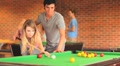 Handsome student teaching pool