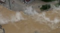 The accident, spill the hot water in the city Video