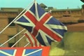 Close up of British flag and American flag Video