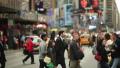 Crowd walking crossing street people slow motion urban new york city