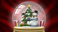 Looping christmas holiday snow globe