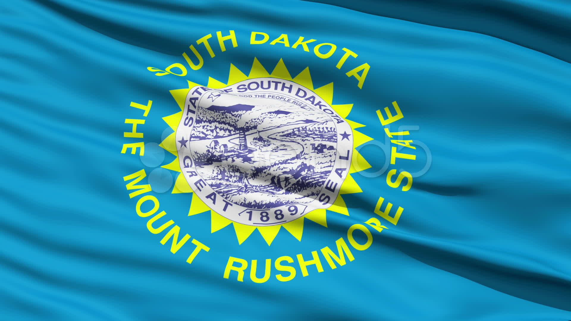 Waving Flag Of Us State Of South Dakota Stock Video 9118777 HD Stock Footage