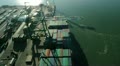 Aerial view of large container ship Port of Oakland, San Francisco, USA