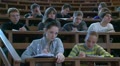 Students at a lecture in the classroom. Video