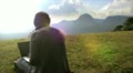 Girl with lap in Mountain, Lens Flare