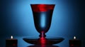 Glass cups with a liquid and two candles._HD 1080 Video