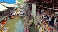Timelapse - Damnoen Saduak Floating Market near Bangkok, Thailand
