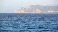 the sea with mountains on a distance shot. Landscape Video