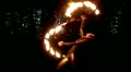 Open air Fire Show at night.