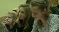 Students at a lecture in the classroom. Video
