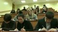Students at a lecture in the classroom. Video