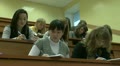 Students at a lecture in the classroom. Video