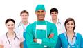 Doctors against a white background