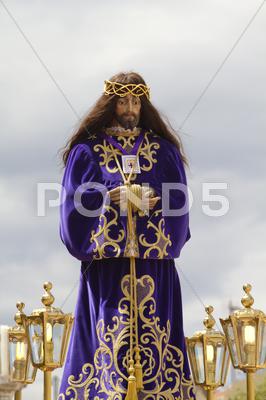 Stock Illustration of spanish easter celebration procession of the christ of medinaceli