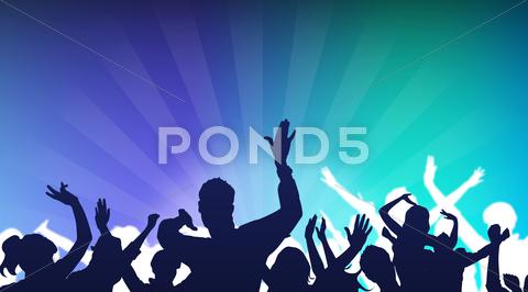 Stock Illustration of dancing crowd