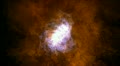 explosion magma energy field,smoke & fire in space.