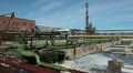 Big splashes of waste water in tank on water treatment plant Video