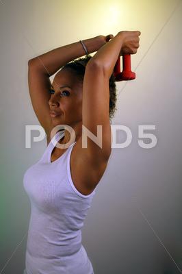 Stock photo of beautiful mature black woman workout (4)