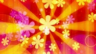 Stock Video Footage of Bright Flowers Retro Looping Animated Background