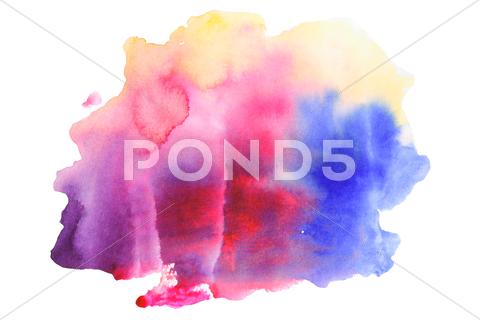 Stock Illustration of Multi-coloured spot, watercolour abstract hand painted background