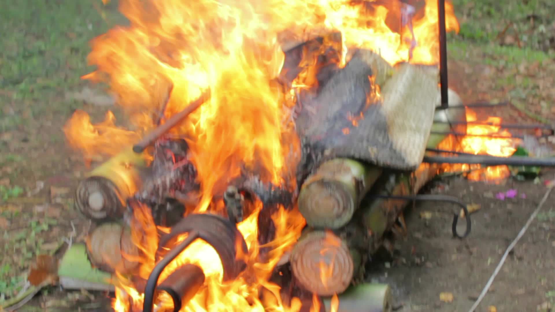 Bali May 2012 Burning Dead Body In Balinese Funeral Stock Video 12177825 Hd Stock Footage