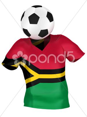 Stock Illustration of national soccer team of vanuatu . all teams collection .