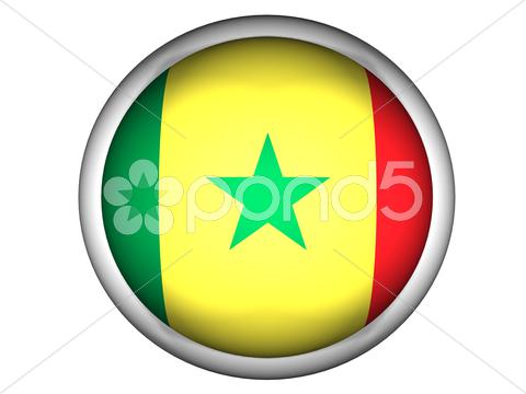 Stock Illustration of national flag of senegal . button style .