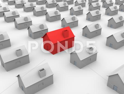 Stock Illustration of 3d unique house