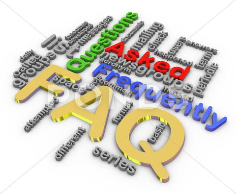 Stock Illustration of 3d faq wordcloud