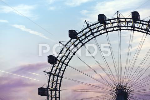 Stock photo of Famous and historic ferris wheel of Prater Park Vienna